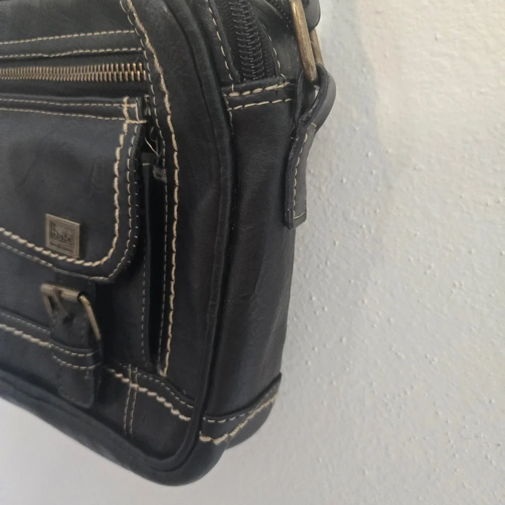 Black Leather Crossbody Bag